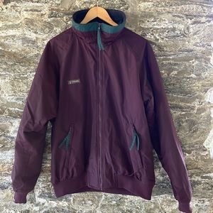 VINTAGE 1990s Columbia Plum Full-Zip Bomber Fleece Lined Ski Jacket - Size Large